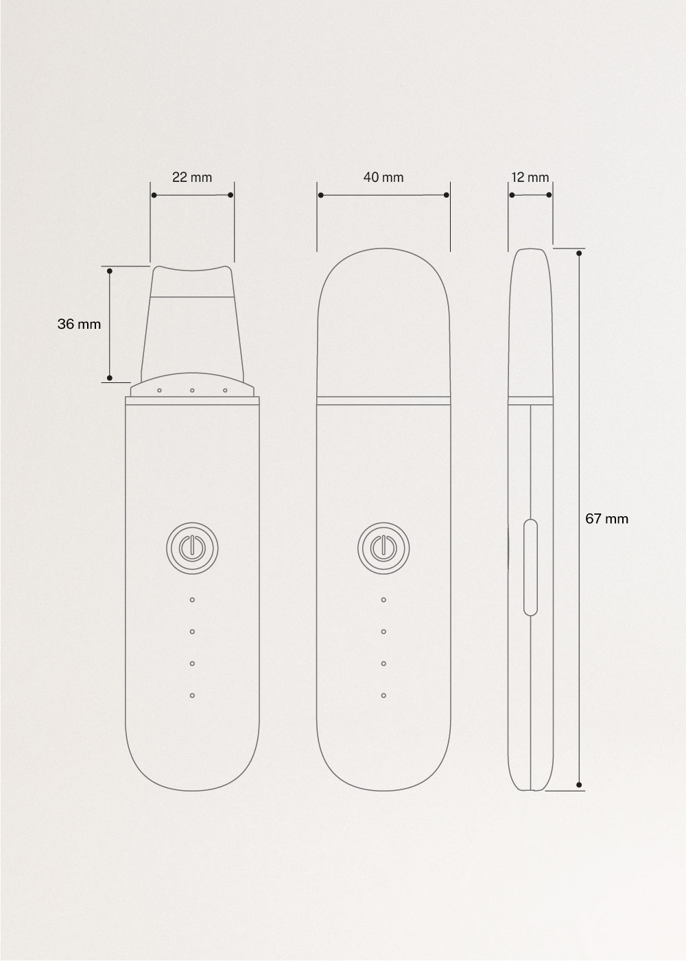 SONIC PURE SKIN 4 in 1 - Nettoyeur facial ultrasonique 4-en-1 avec technologie EMS, medidas foto vertical