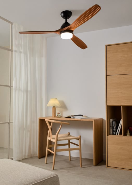 WIND CUP - Ventilateur de plafond 40W silencieux Ø132 cm 100% bois