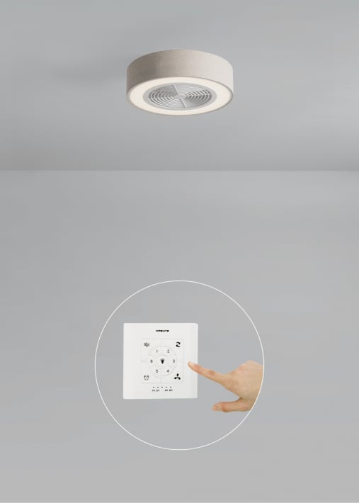 WIND CLEAR EASY - Ventilateur de plafond silencieux 40W Ø50 cm avec pales dissimulées et lumière LED