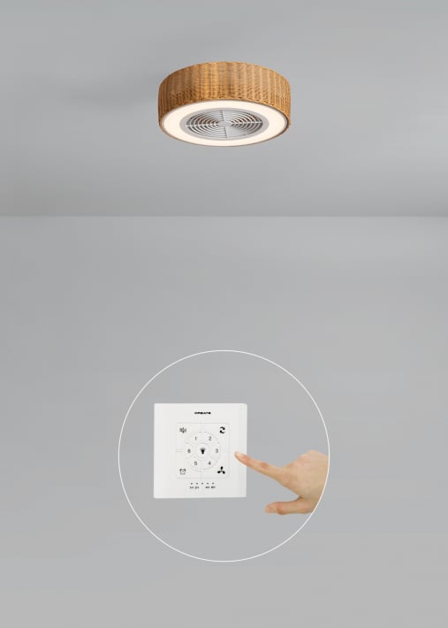 WIND CLEAR EASY - Ventilateur de plafond silencieux 40W Ø50 cm avec pales dissimulées et lumière LED