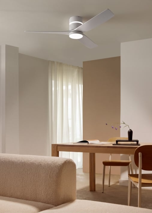 WIND LAYER - Ventilateur de plafond silencieux 40 W Ø132 cm avec lumière d’ambiance