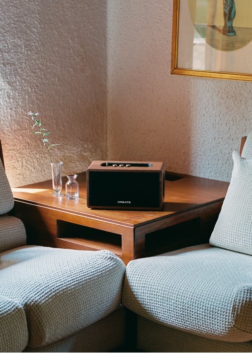 SPEAKER RETRO WOOD - Enceinte portable 55W avec Bluetooth, USB et AUX