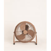 CREATE Air Stand Wood - Ventilateur Sur Pied Oscillant Style Rétro Bois & Blanc - 50W Moteur DC Silencieux, 3 Vitesses