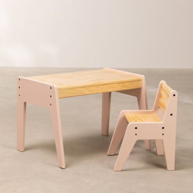 Acheter SKLUM - Ensemble table et chaise en bois pour enfants Blaby