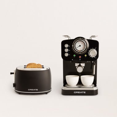Acheter PACK TOAST STYLANCE Petit Grille-pain tranches larges + THERA RETRO GLOSS  Machine à café expresso finition brillante