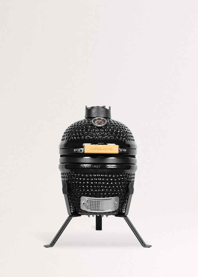 Princesize Kamado-Grill Barbecue en céramique Barbecue fumoir BBQ, Grille  en acier inoxydable, Pour griller, cuire à feu doux, fumer ou cuire au  four, Thermomètre jusqu'à 425 °C