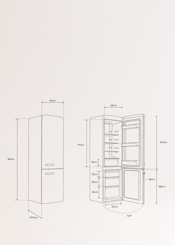 FRIDGE STYLANCE 330L - Réfrigérateur combiné de style rétro - Create