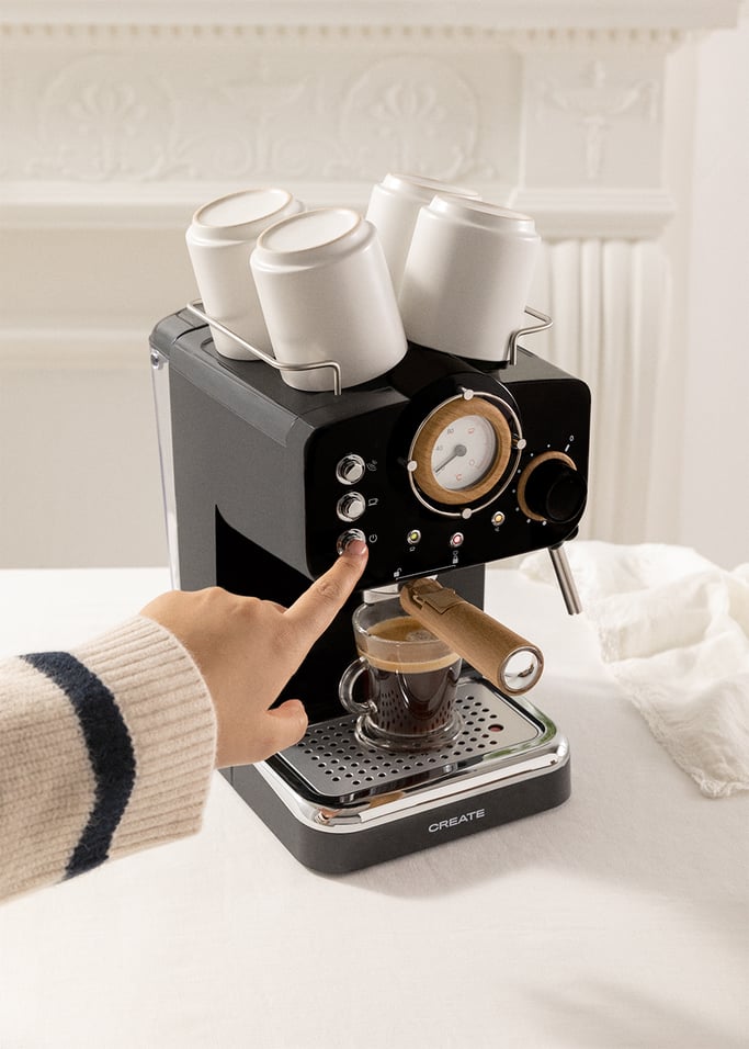 Machine à café Thera rétro, noir-bois de Create
