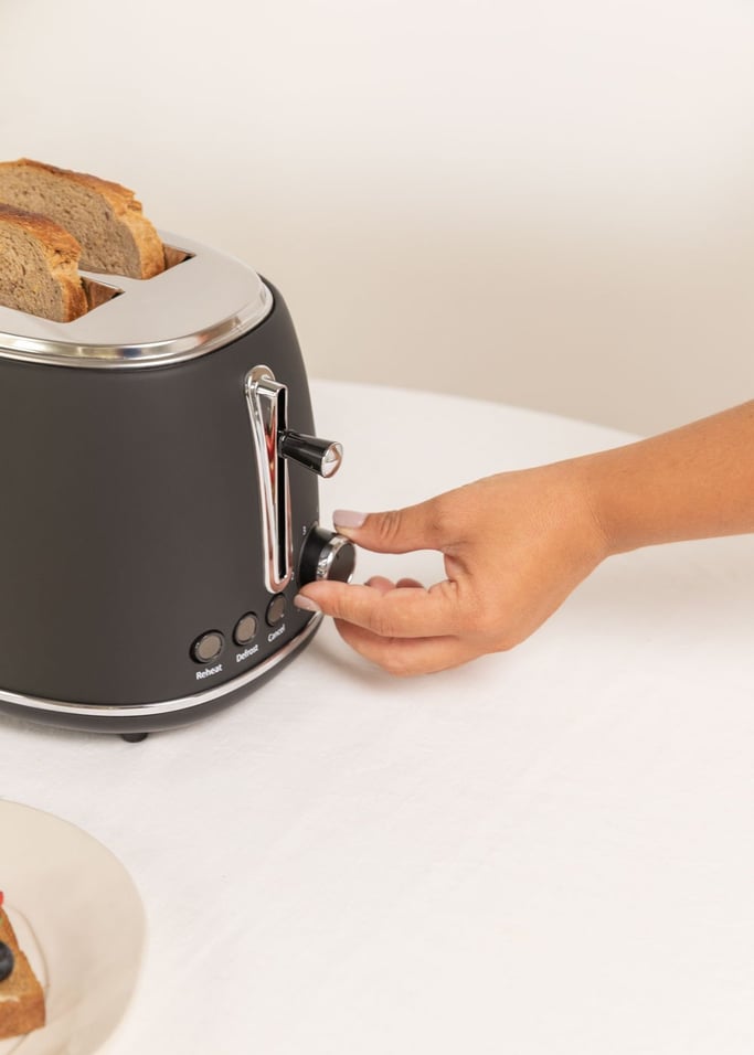 CREATE TOAST RETRO Grille-pain à fentes XL - Zwart - Pour tranches larges -  6 niveaux