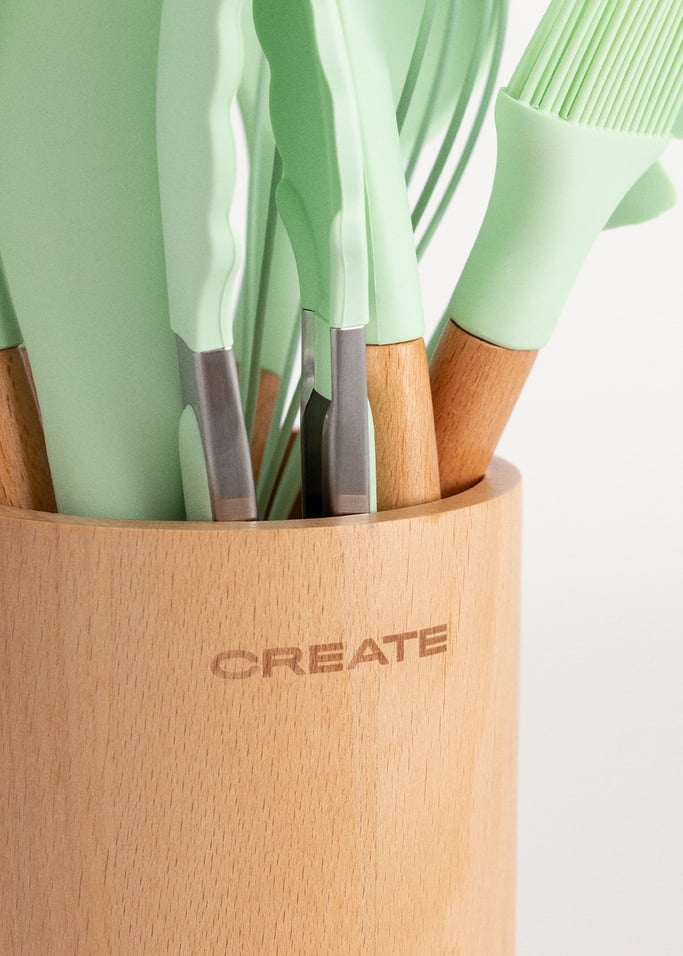 KITCHENWARE STUDIO -  Utensiles de cuisine en silicone et bois, image de la galerie 6