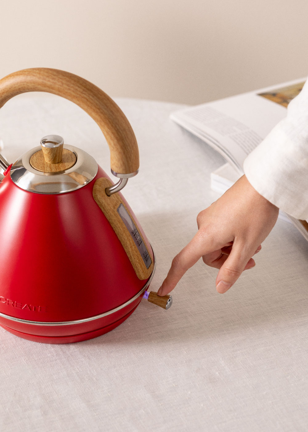CREATE KETTLE STUDIO Bouilloire Électrique 1L | Contrôle Température 40-100°C | Maintien Au Chaud 24h