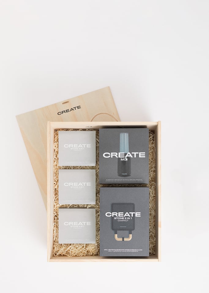 BRUNCH BOX - Coffret cadeau contenant mixeur + appareil à croque-monsieur, gaufre et grill + trois plaques interchangeables, image de la galerie 2