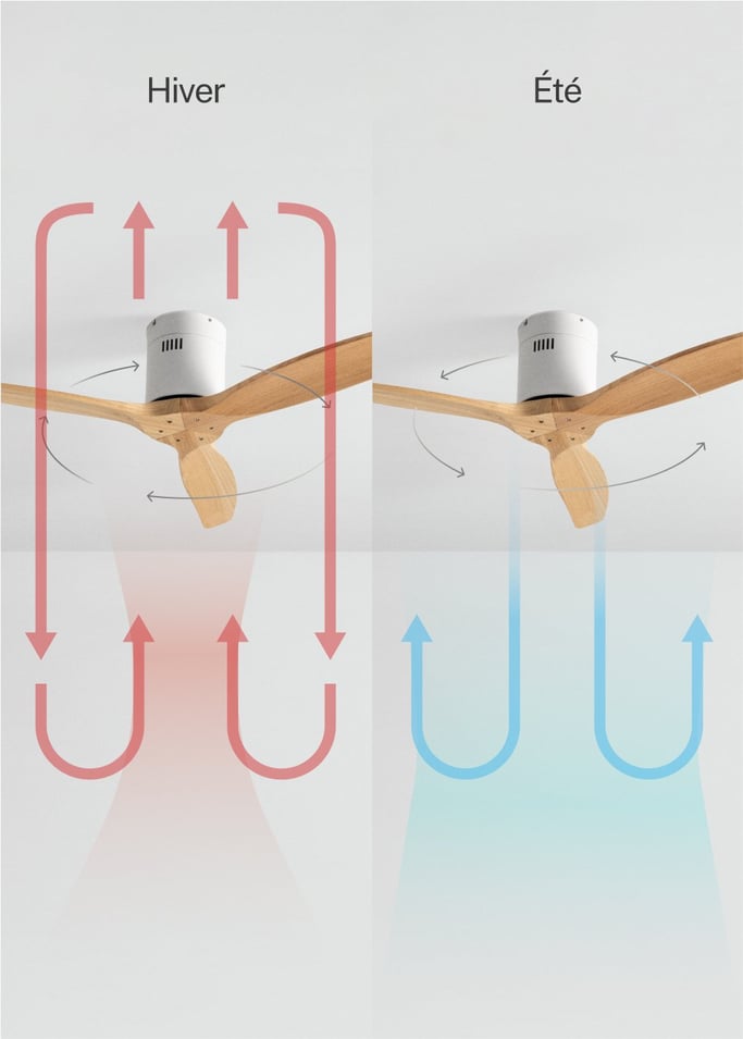 WIND CALM - Ventilateur de plafond silencieux 40W avec pales techniques en ABS de différentes tailles, image de la galerie 3