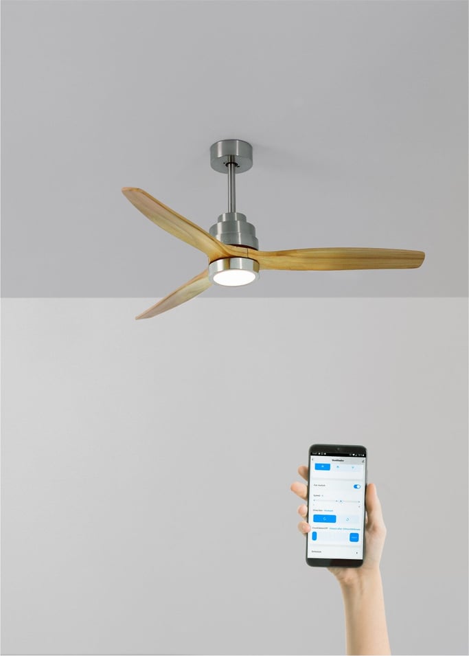 WIND STYLANCE - Ventilateur de plafond 40W silencieux Ø132 cm 100% bois, image de la galerie 1