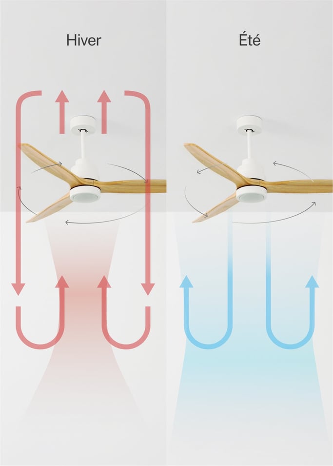 WIND STYLANCE - Ventilateur de plafond 40W silencieux 100% bois plusieurs tailles, image de la galerie 3