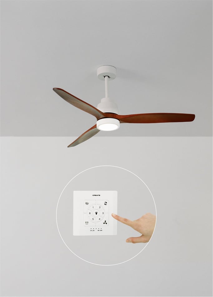 WIND STYLANCE - Ventilateur de plafond 40W silencieux Ø132 cm 100% bois, image de la galerie 1