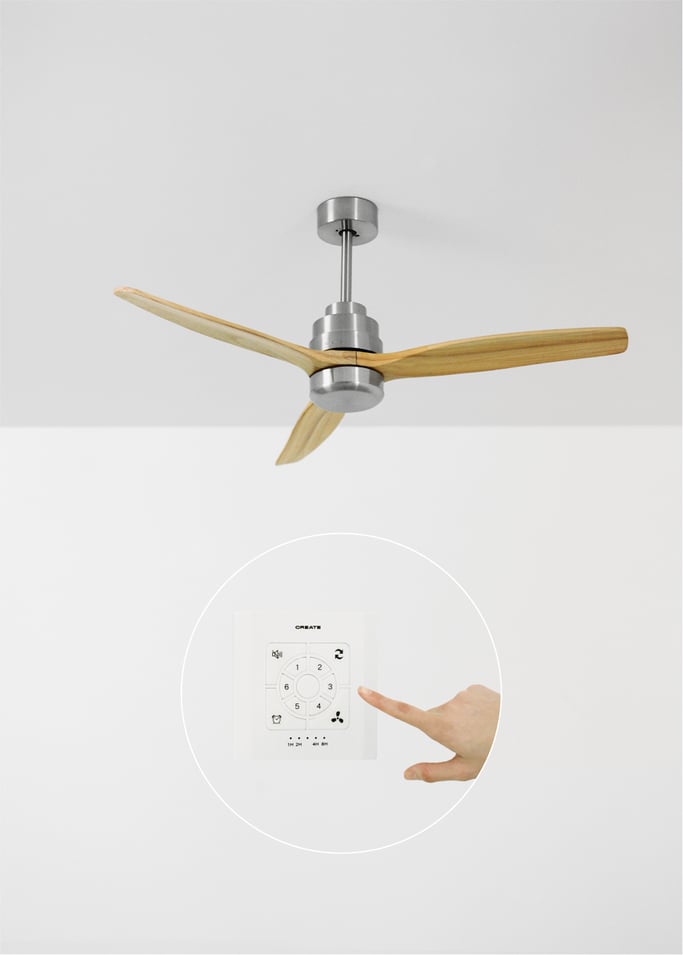 WIND STYLANCE - Ventilateur de plafond 40W silencieux Ø132 cm 100% bois, image de la galerie 1