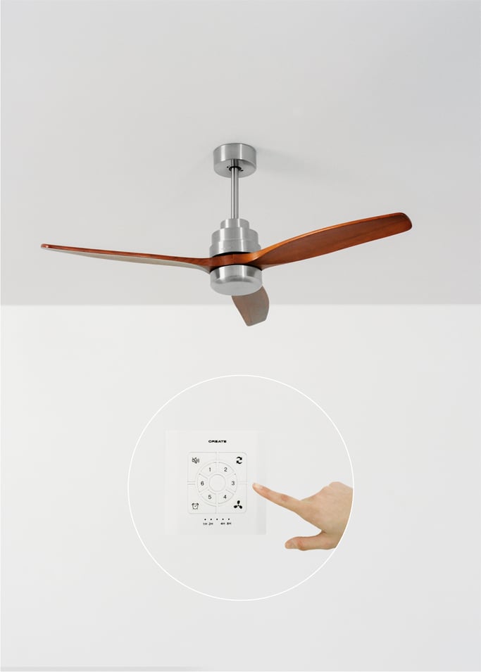 WIND STYLANCE - Ventilateur de plafond 40W silencieux Ø132 cm 100% bois, image de la galerie 1