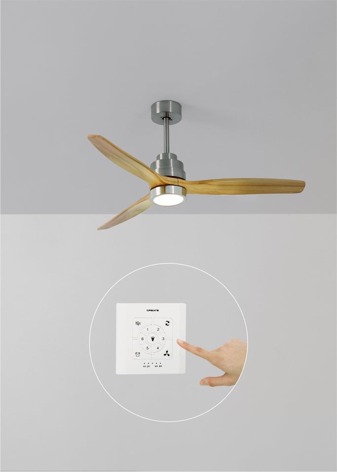 WIND STYLANCE - Ventilateur de plafond 40W silencieux Ø132 cm 100% bois, image de la galerie 1