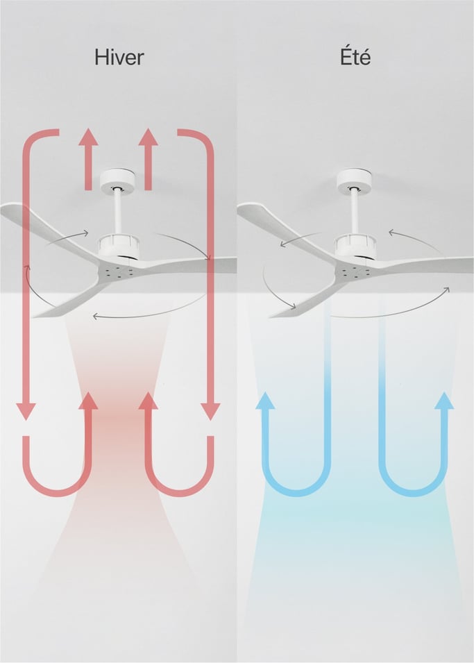 WIND LARGE - Ventilateur de plafond 40W silencieux Ø152 cm 100% bois, image de la galerie 3