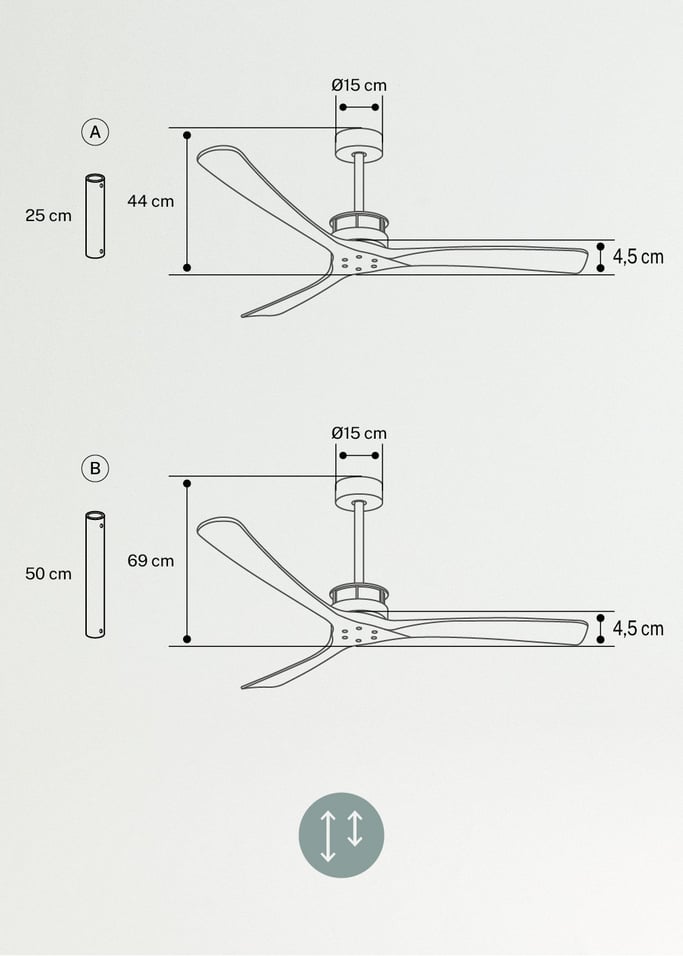 WIND LARGE - Ventilateur de plafond 40W silencieux Ø152 cm 100% bois, image de la galerie 7