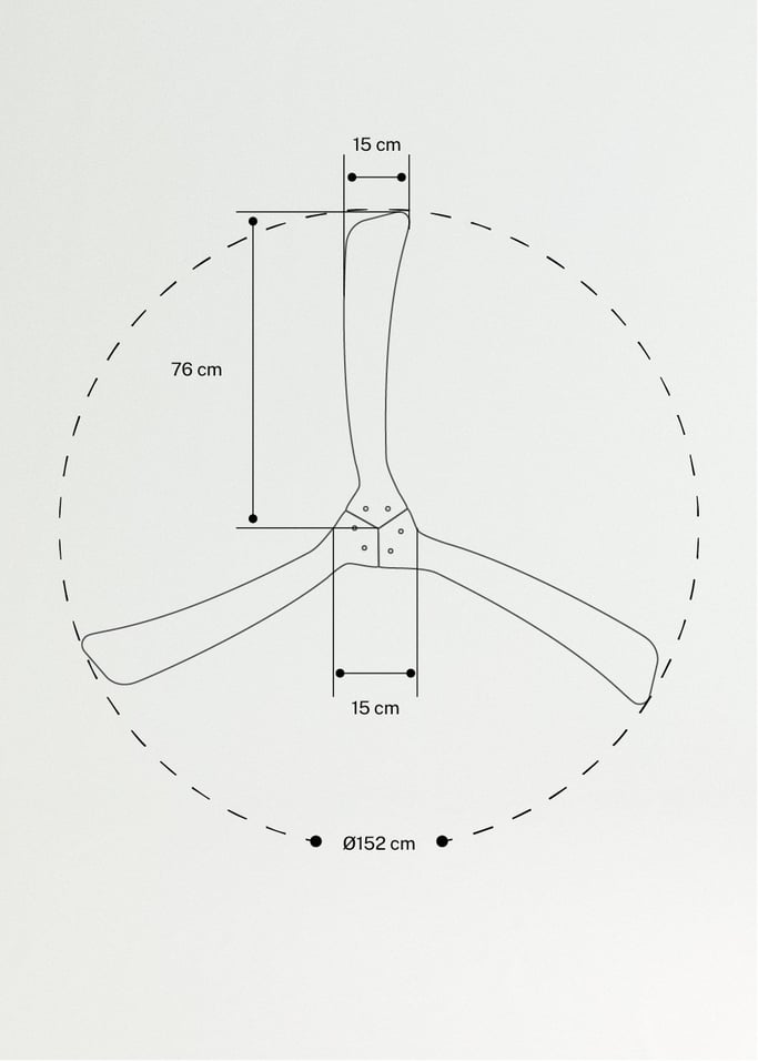 WIND LARGE - Ventilateur de plafond 40W silencieux Ø152 cm 100% bois, image de la galerie 8