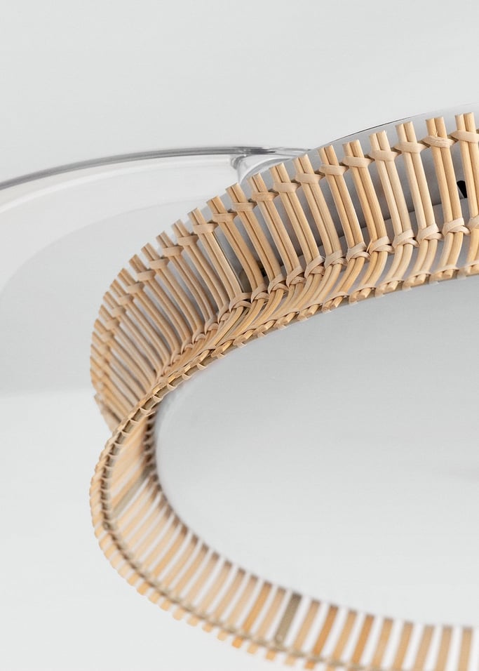 WIND CLEAR RATTAN - Ventilateur de plafond silencieux 40W Ø108cm lames rétractables avec éclairage LED de 36W, image de la galerie 4
