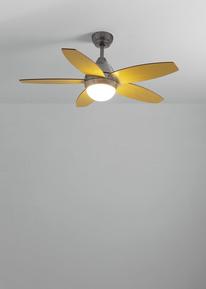 WIND FLOWOOD - Ventilateur de plafond 60W silencieux Ø107 cm avec éclairage LED de 15W, image de la galerie 2