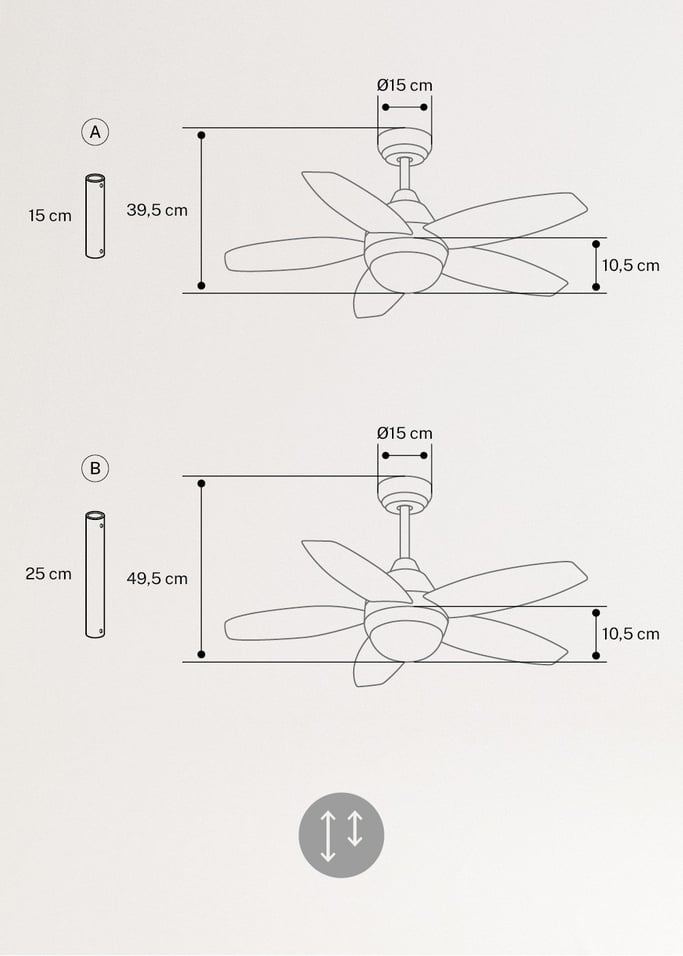 WIND FLOWOOD - Ventilateur de plafond 60W silencieux Ø108 cm , image de la galerie 8