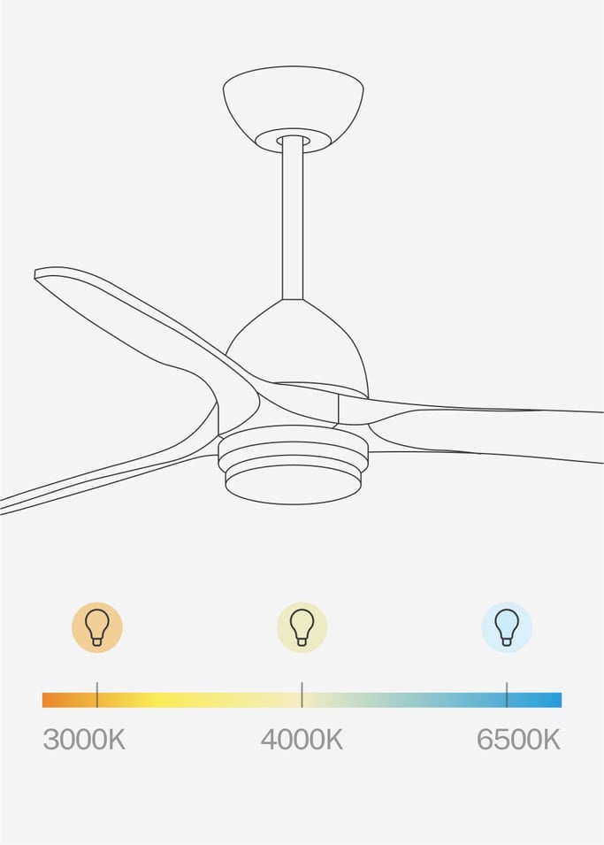 WIND CUP - Ventilateur de plafond 40W silencieux Ø132 cm 100% bois, image de la galerie 7