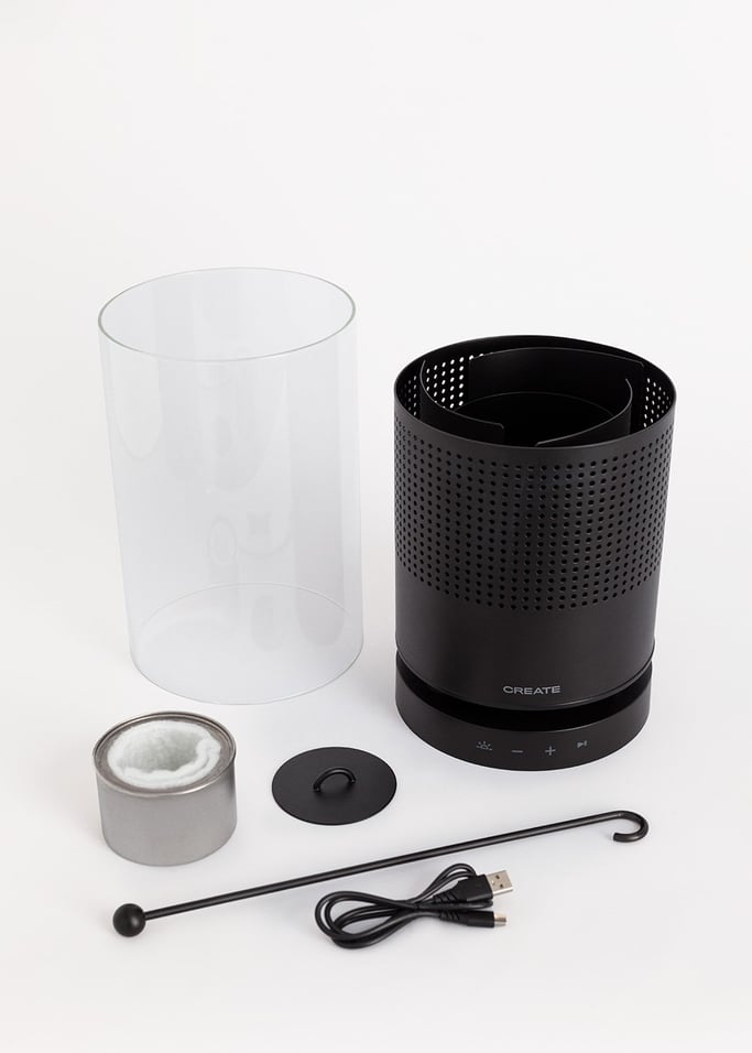 SPEAKER FIRE - Haut-parleur Bluetooth avec flamme au bioéthanol et éclairage LED, image de la galerie 7