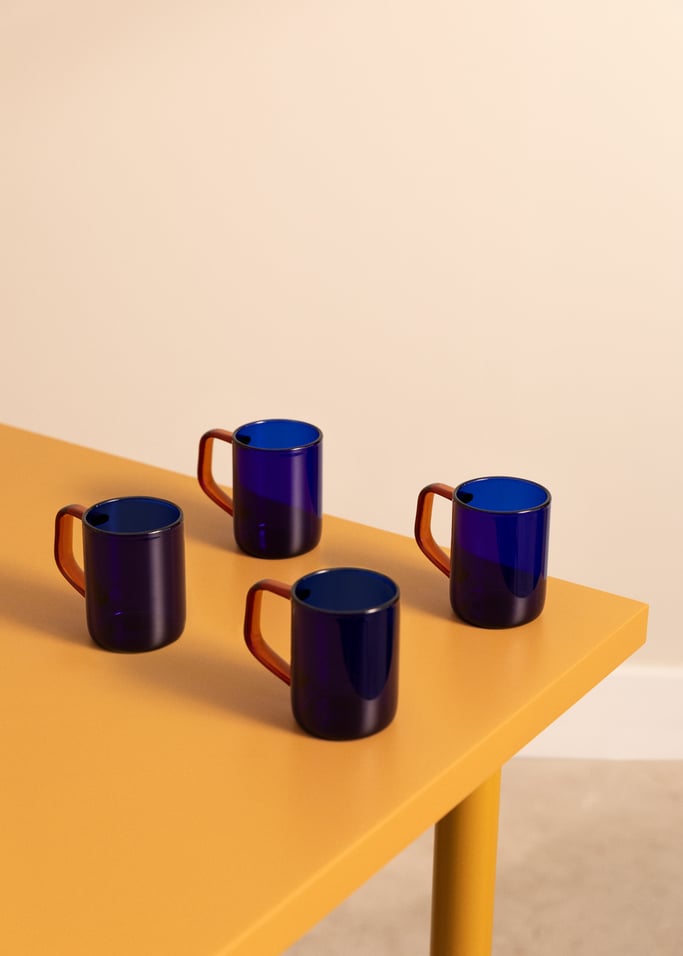 AMBAR COLLECTION - Set de 4 Tasses 130 et 210ml en Verre Borosilicaté, image de la galerie 1