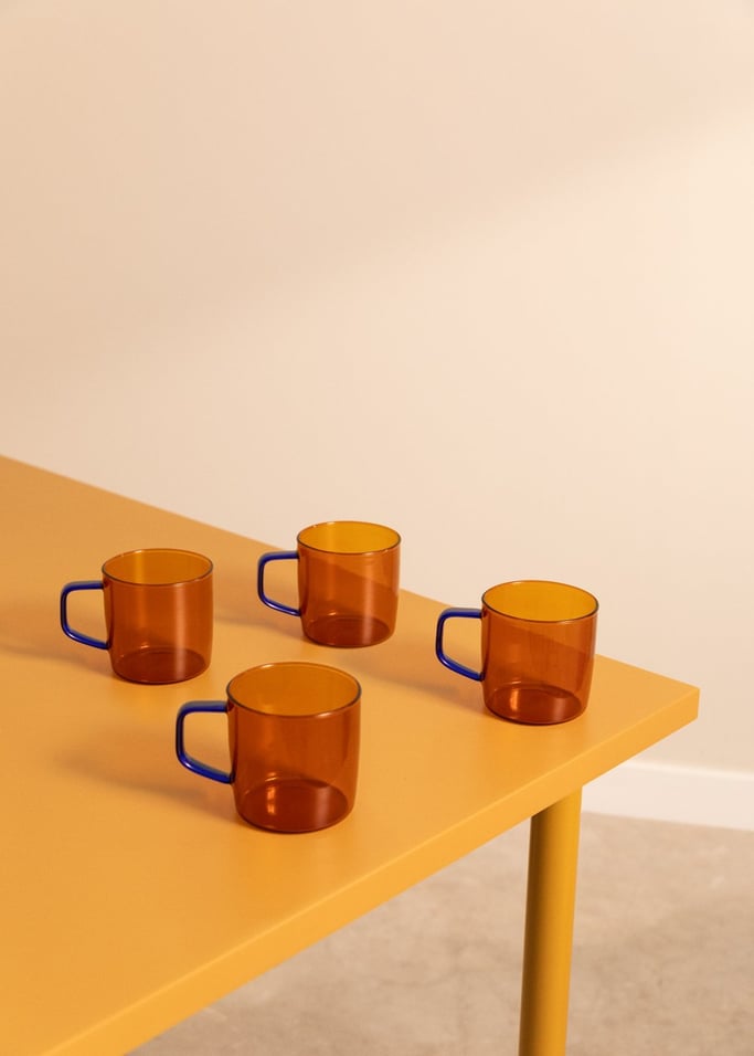 AMBAR COLLECTION - Set de 4 Tasses 130 et 210ml en Verre Borosilicaté, image de la galerie 1