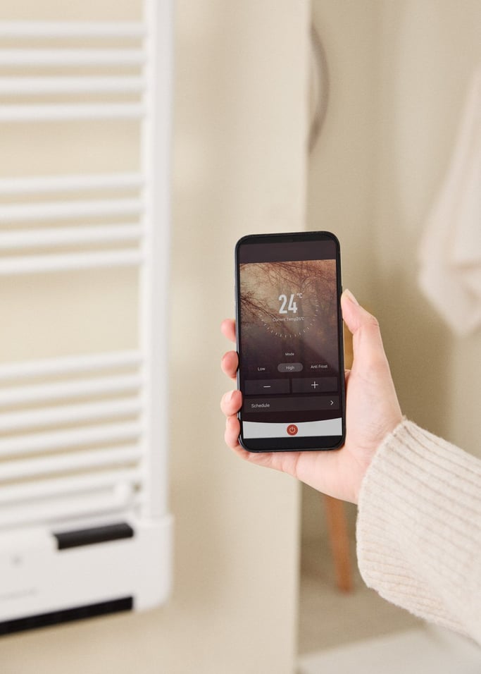 WARM TOWEL ADVANCE - Radiateur sèche-serviettes électrique avec chauffage et WiFi 1000W, image de la galerie 2