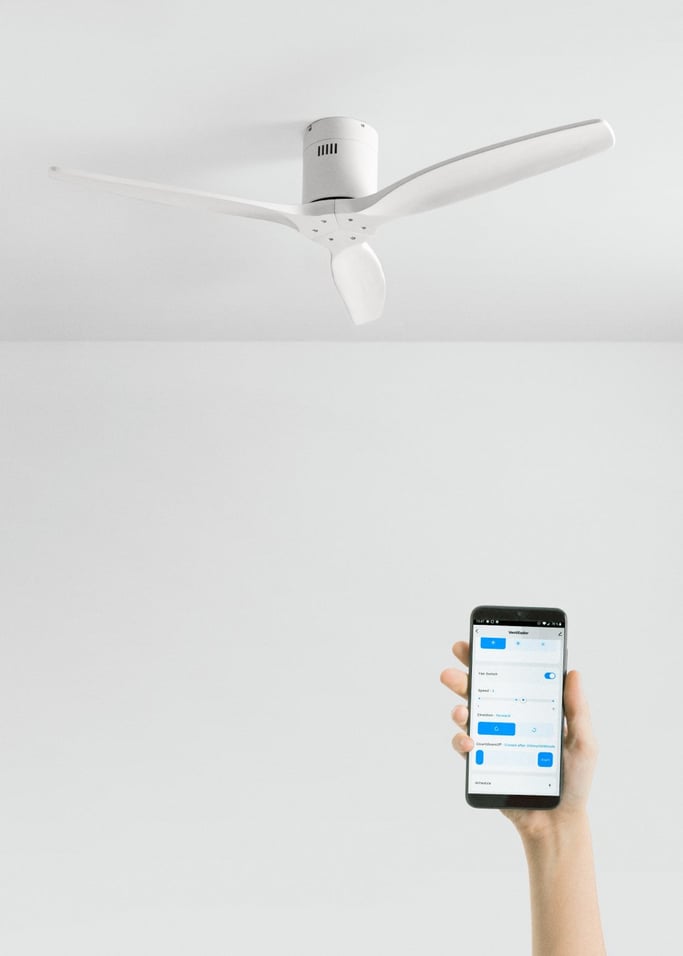 WIND CALM NATURAL WOOD - Ventilateur de plafond 40W silencieux 100% bois plusieurs tailles, image de la galerie 1