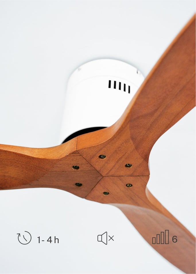 WIND CALM NATURAL WOOD - Ventilateur de plafond 40W silencieux 100% bois, image de la galerie 4