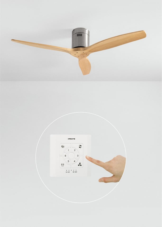 WIND CALM NATURAL WOOD - Ventilateur de plafond 40W silencieux 100% bois plusieurs tailles, image de la galerie 1