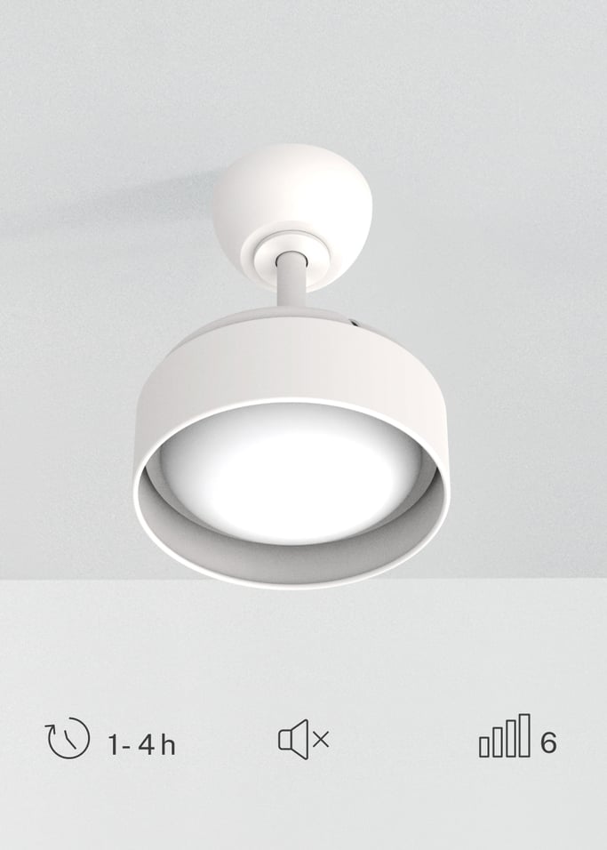 WIND CLEAR LAMP - Ventilateur de plafond 40W silencieux Ø55cm avec pales rétractables et lumière LED, image de la galerie 6