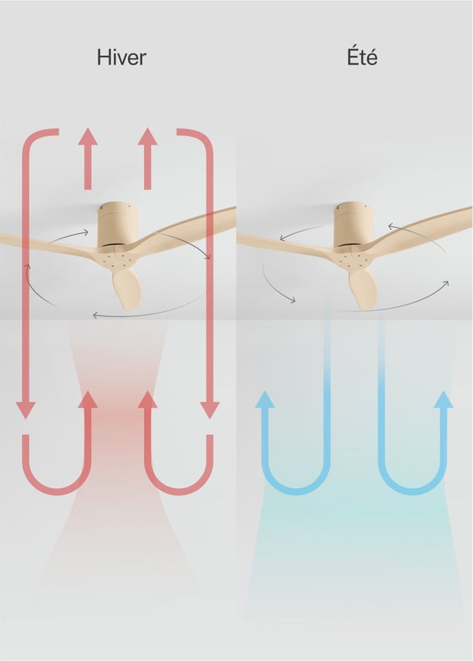 WIND CALM - Ventilateur de plafond silencieux 40W avec pales techniques en ABS de différentes tailles, image de la galerie 3