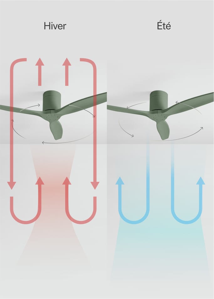 WIND CALM - Ventilateur de plafond silencieux 40W avec pales techniques en ABS de différentes tailles, image de la galerie 3