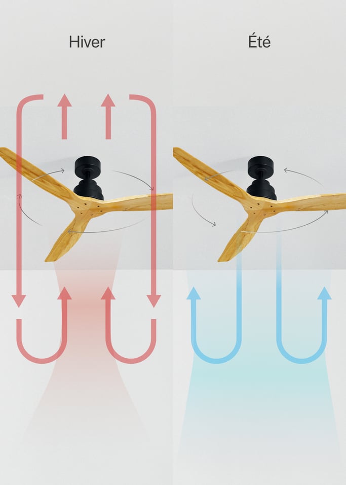 WIND STYLANCE - Ventilateur de plafond 40W silencieux 100% bois plusieurs tailles, image de la galerie 3