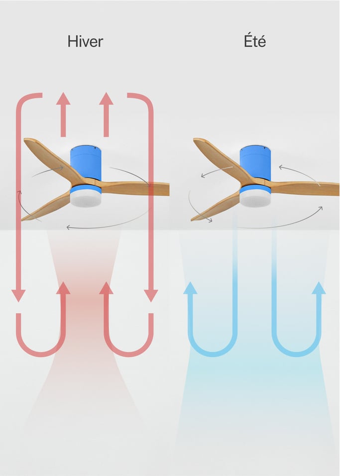 WIND CALM - Ventilateur de plafond silencieux 40W avec pales techniques en ABS de différentes tailles, image de la galerie 4
