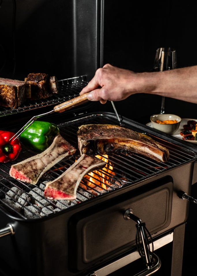 BBQ SMOKEY PRO - Barbecue fumoir au charbon avec grille réglable et table d’appoint, image de la galerie 4