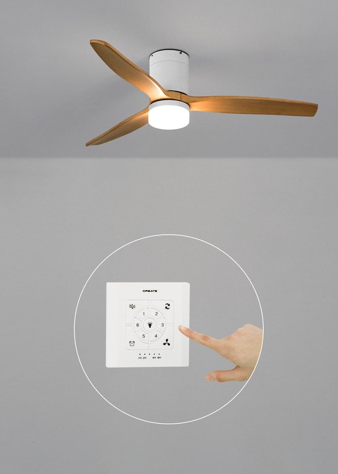 WIND CALM - Ventilateur de plafond silencieux 40W avec pales techniques en ABS de différentes tailles, image de la galerie 2