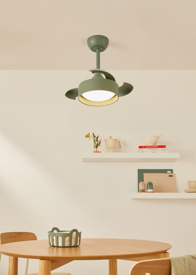 WIND CLEAR LAMP - Ventilateur de plafond 40W silencieux Ø55cm avec pales rétractables et lumière LED, image de la galerie 3