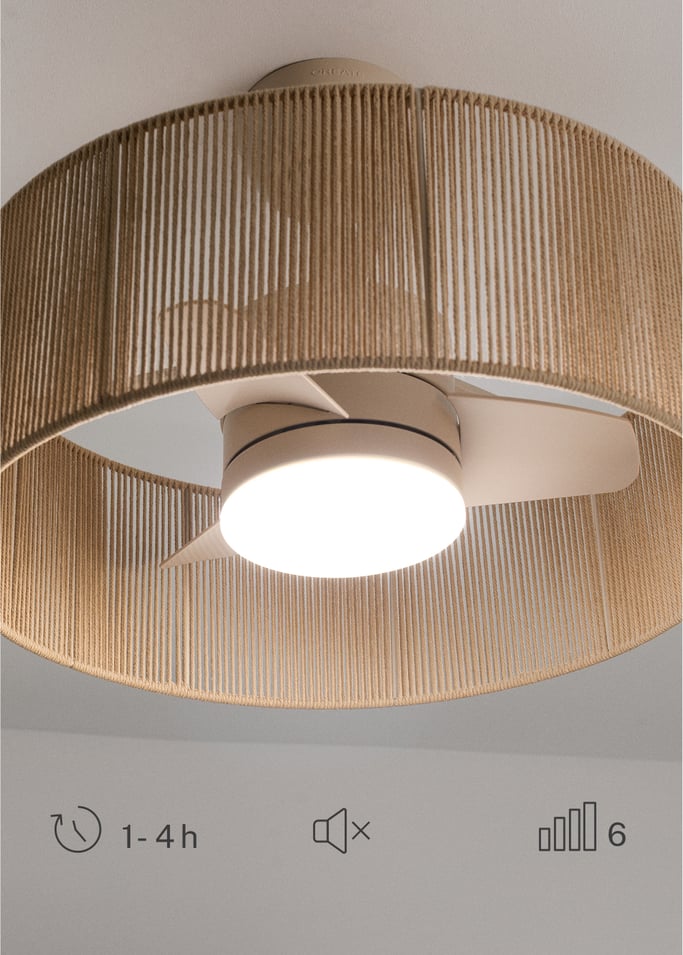 WIND LAMP WOVEN -  Ventilateur de plafond silencieux 25W avec lumière LED, image de la galerie 5