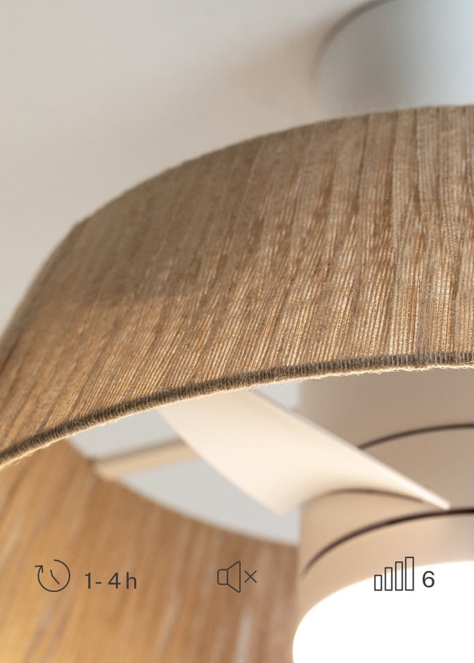 WIND LAMP NATURAL WOVEN - Ventilateur de plafond silencieux 25W Ø60cm avec lumière LED, image de la galerie 6