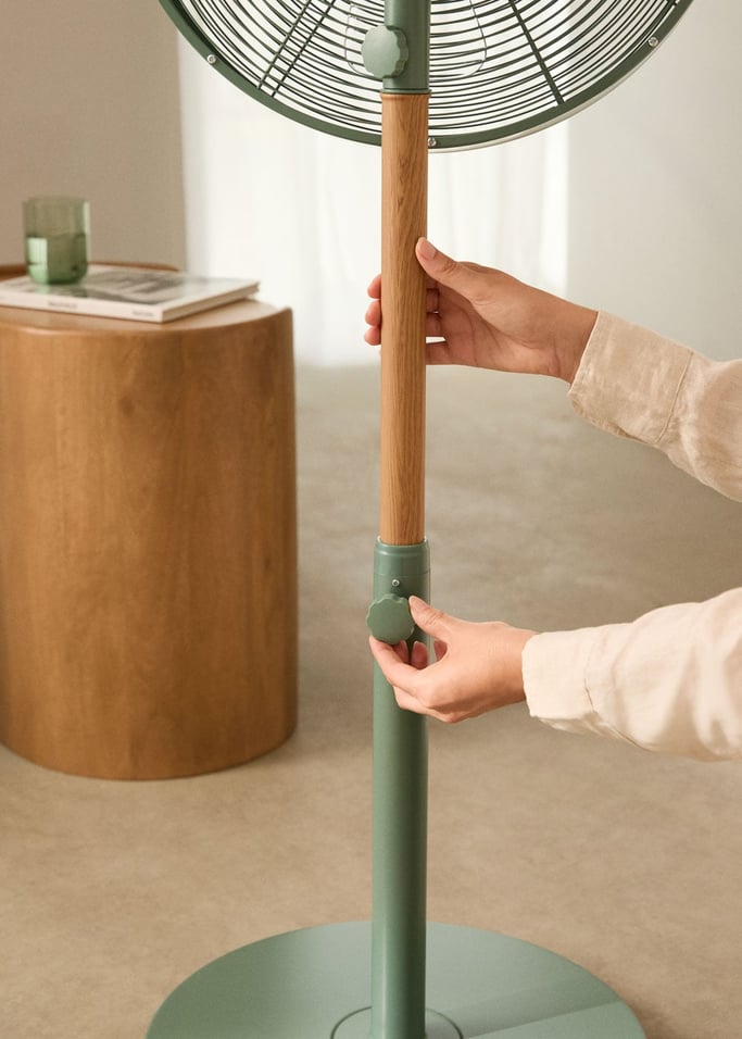 AIR STAND WOOD - Ventilateur sur pied oscillant de style rétro 50 W, image de la galerie 4