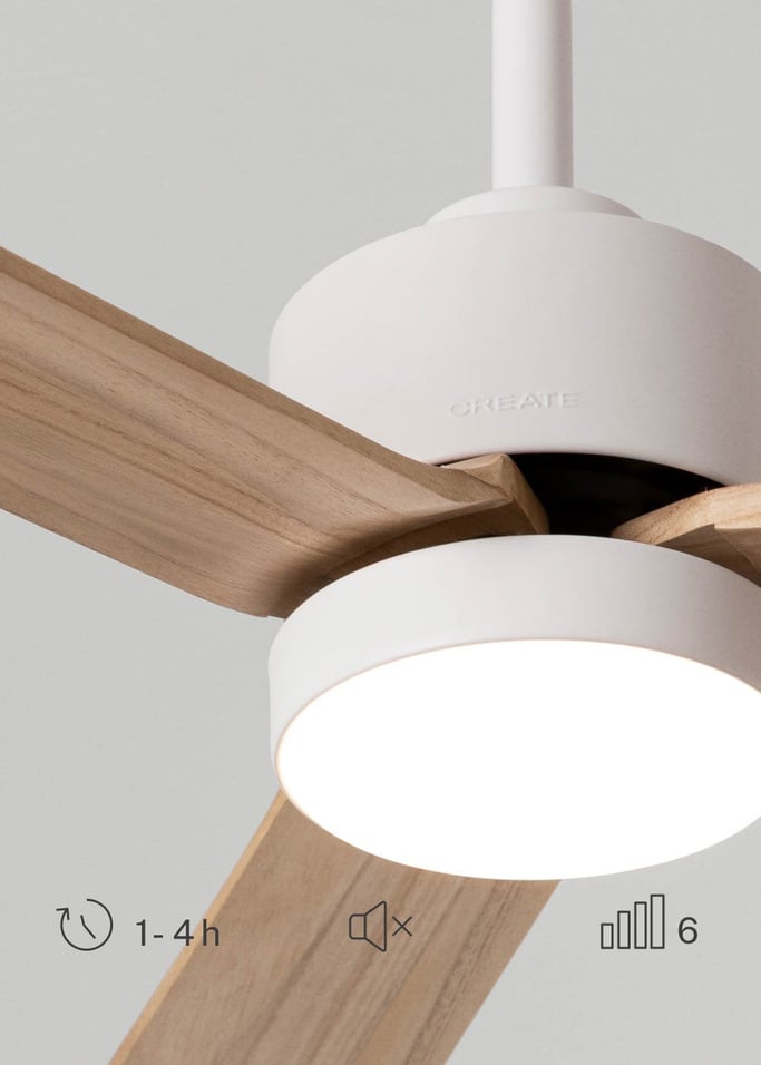 WIND MODERN - Ventilateur de plafond silencieux 40W avec lumière LED  plusieurs tailles disponibles, image de la galerie 4