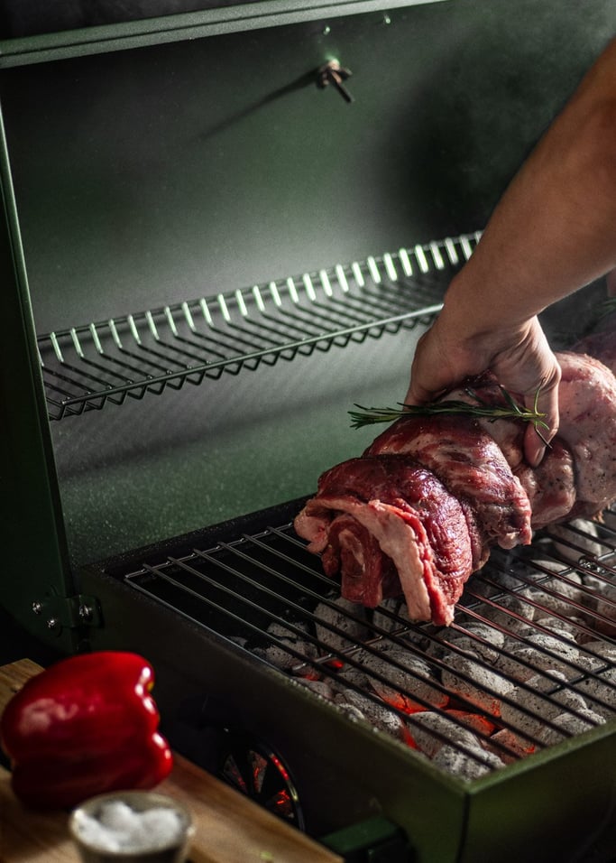 BBQ SMOKEY - Barbecue fumoir au charbon, sur roulettes, image de la galerie 2